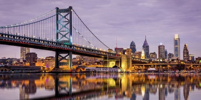Ben Franklin Bridge and Philadelphia Skyline