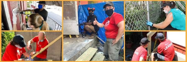 Brianna Chakalis Carpentry Volunteer with Raheem at Remodel Homes at Rebuilding Together Philadelphia for Bellweather Design-Build